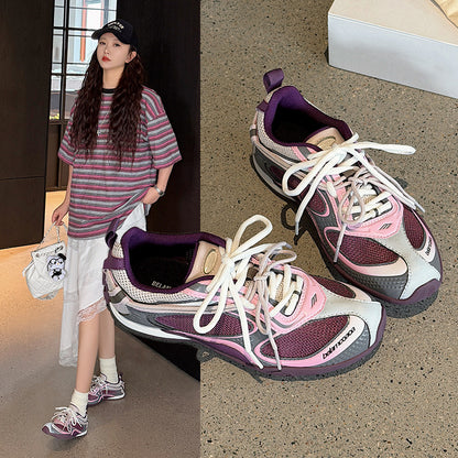 Unisex Racing-Inspired Mesh Chunky Sneakers