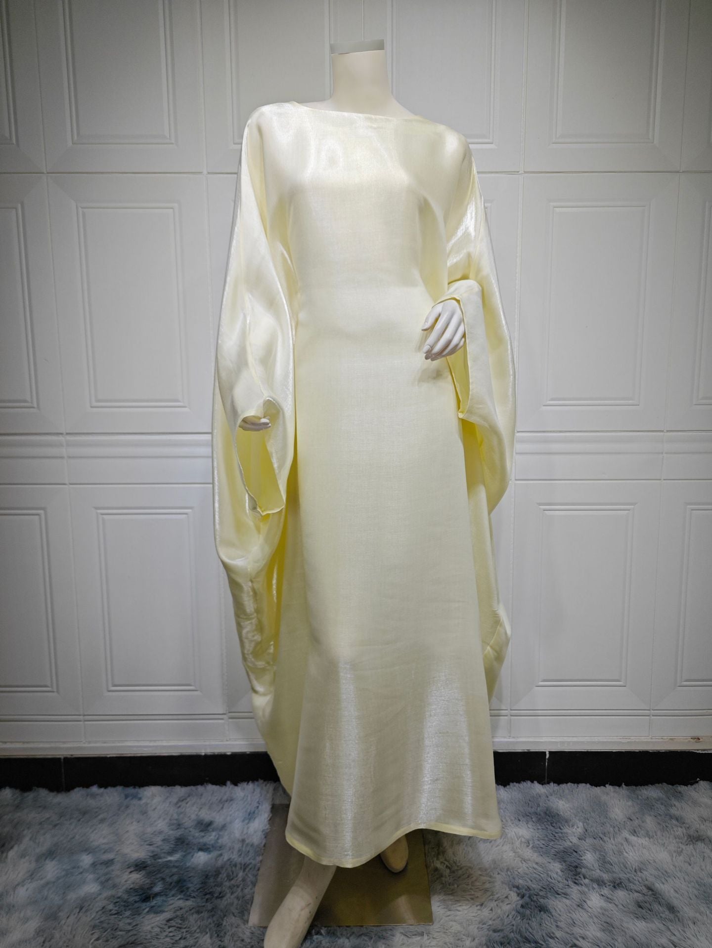 Women’s Satin Waist Tie Modest Dress