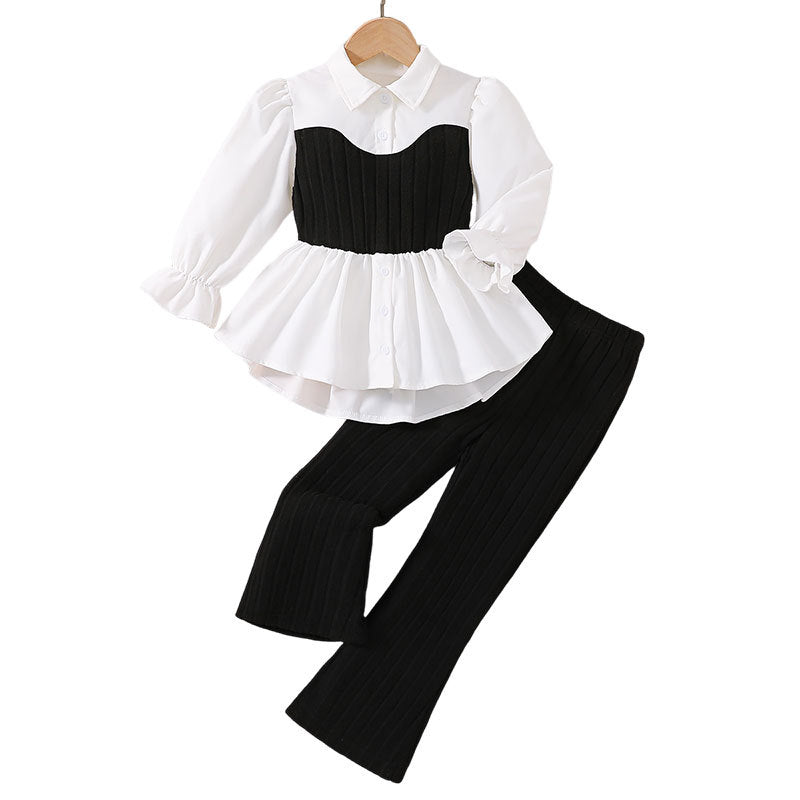 Girls’ Chanel Style Vest & Lace Two-Piece Set