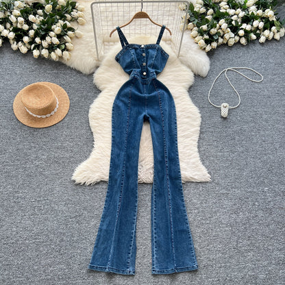 Women’s Retro Denim Overall Jumpsuit