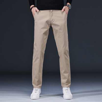 Men’s Light Luxury Cotton Loose Straight-Leg Pants