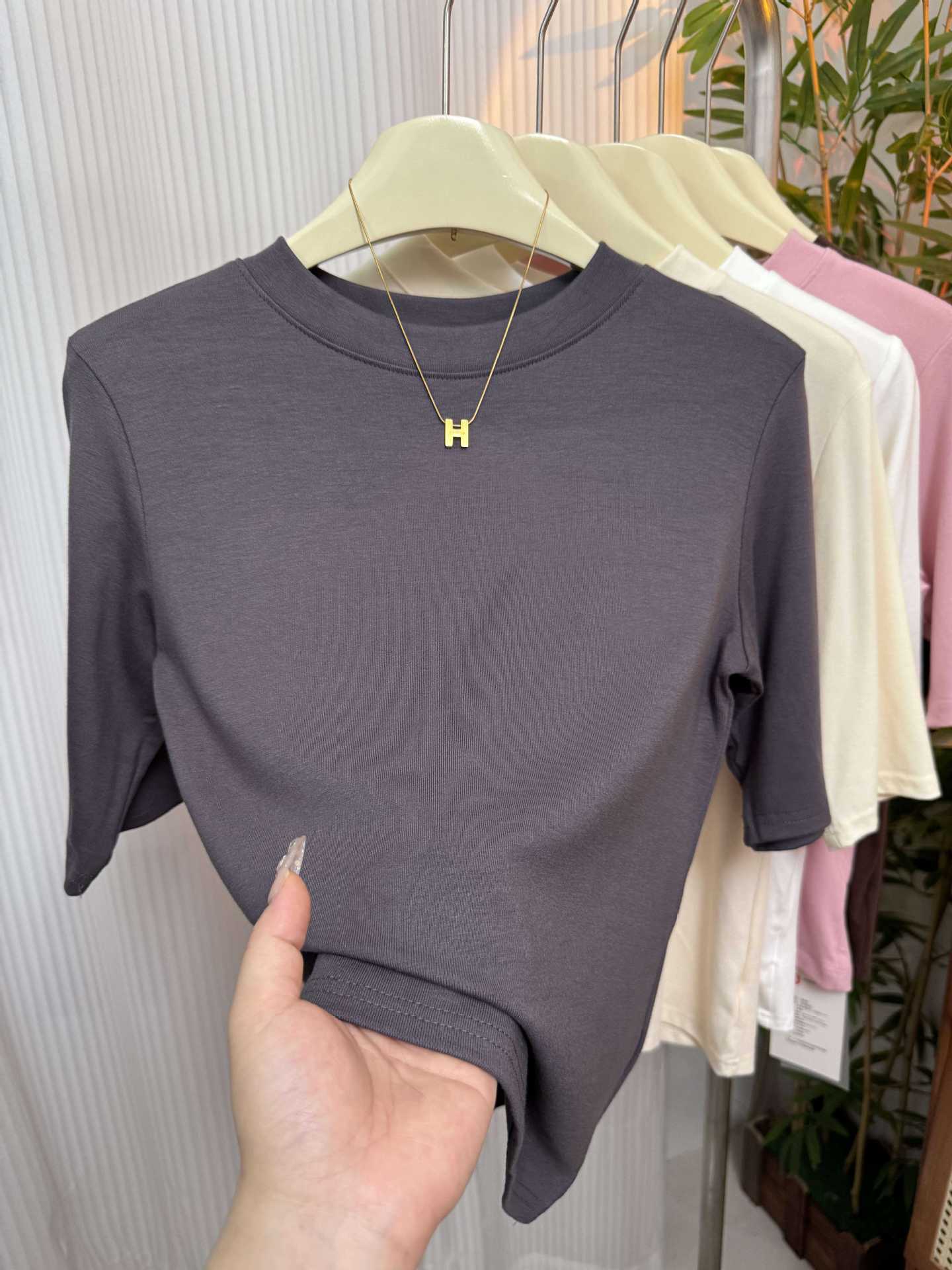 Women’s Stretch Cotton Half High-Neck Mid Sleeve Base Shirt
