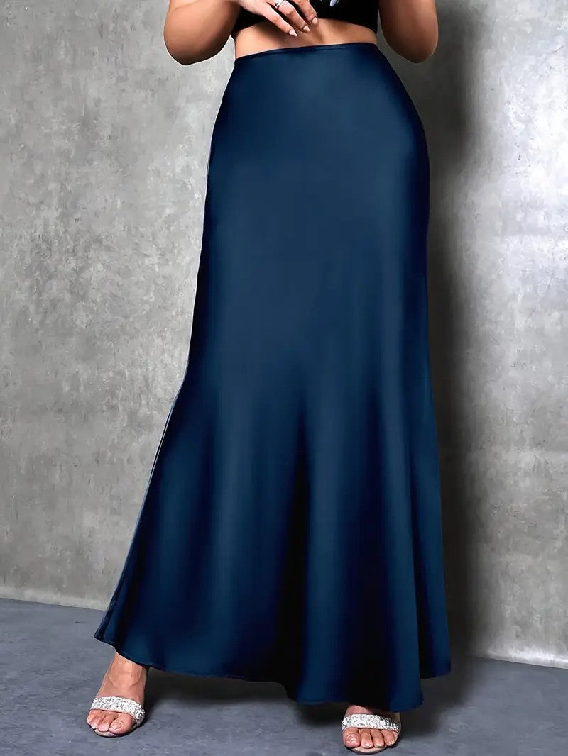 Women’s High-Waist Satin Mermaid Maxi Skirt