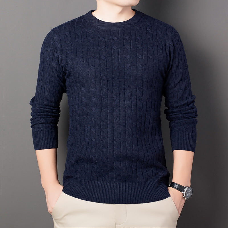 Men’s Cable Knit Embroidered Sweater