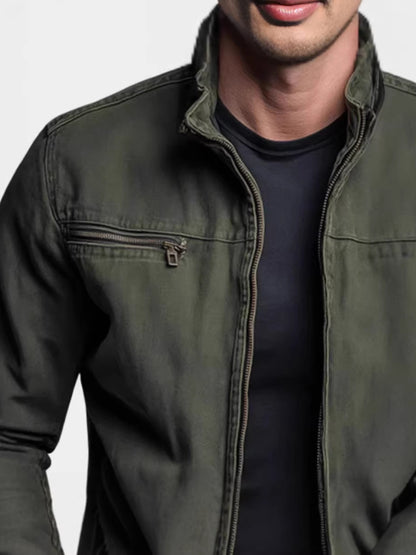 Men’s Retro Stand Collar Bomber Jacket