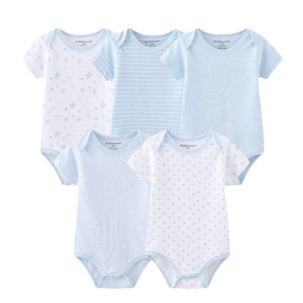 Baby Cotton Stars & Stripes 5-Piece Romper Set