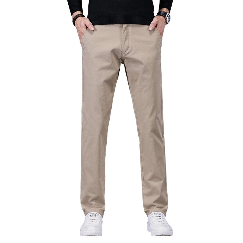 Men’s Light Luxury Cotton Loose Straight-Leg Pants