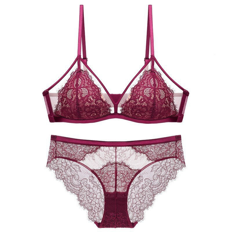 Women’s French Triangle Lace Bra Set