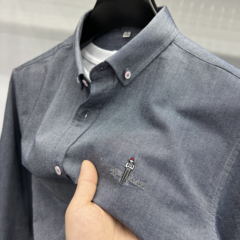 Men’s Premium Cotton Oxford Brushed Business Shirt