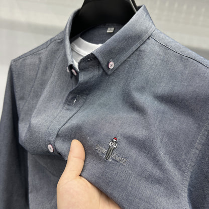 Men’s Premium Cotton Oxford Brushed Business Shirt