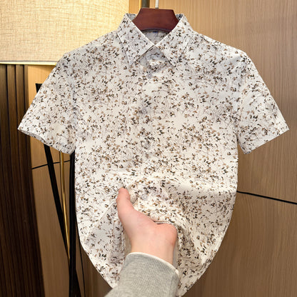 Men’s Slim Fit Floral Short Sleeve Shirt