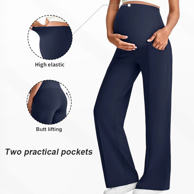 Women’s High-Waist Maternity Wide-Leg Pants