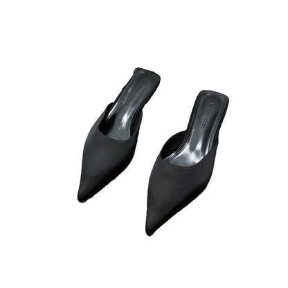 Women’s Pointed Toe Low Heel Closed-Toe Mule Sandals