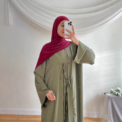 Women’s Satin Lace-Up Cardigan & Dress Set