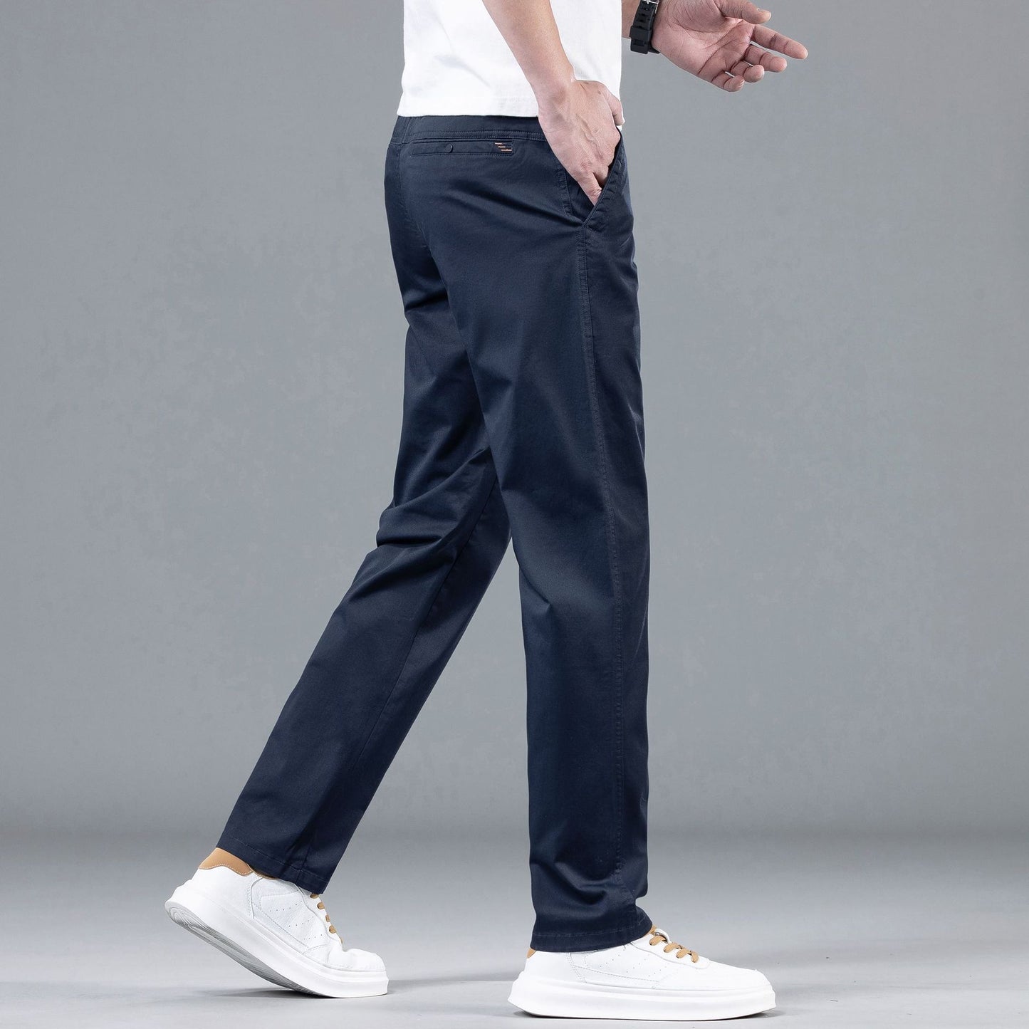 Men’s Pure Cotton Straight-Leg Casual Pants