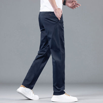 Men’s Pure Cotton Straight-Leg Casual Pants