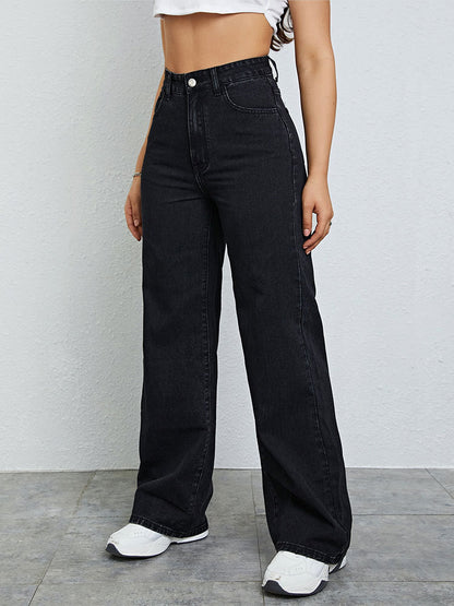 Women’s High-Waisted Black Wide-Leg Jeans