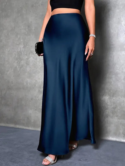 Women’s High-Waist Satin Mermaid Maxi Skirt