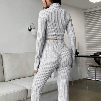 Women’s Ribbed Long Sleeve Yoga Set