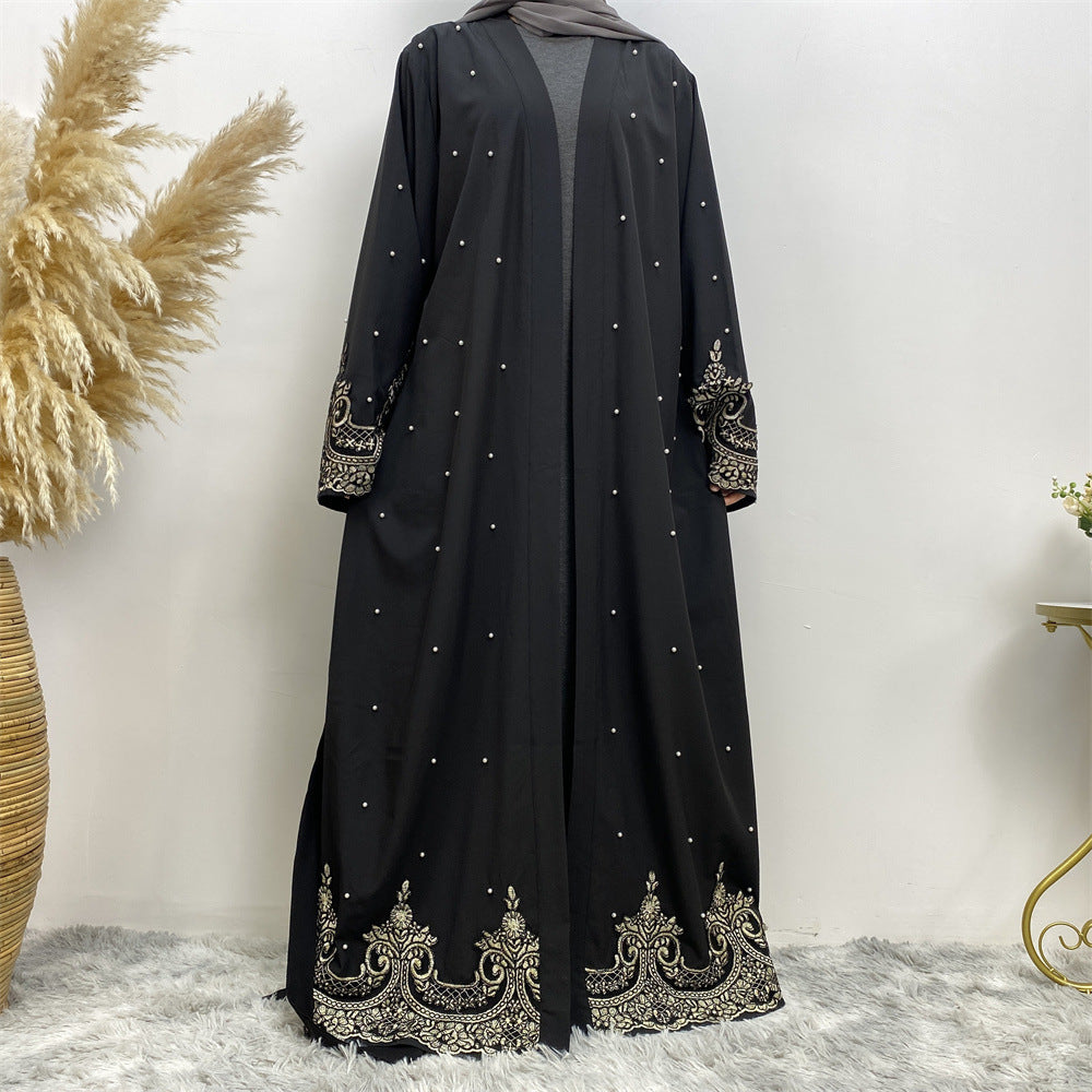 Women’s Embroidered Beaded Long Cardigan Robe