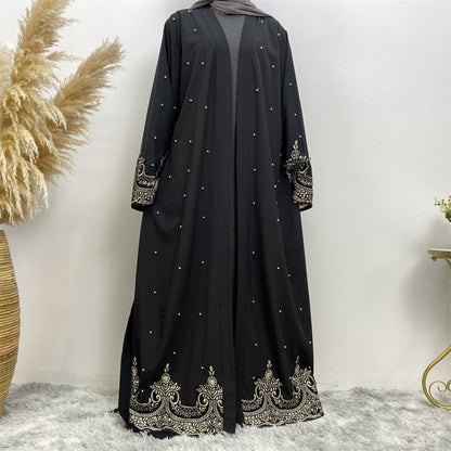 Women’s Embroidered Beaded Long Cardigan Robe