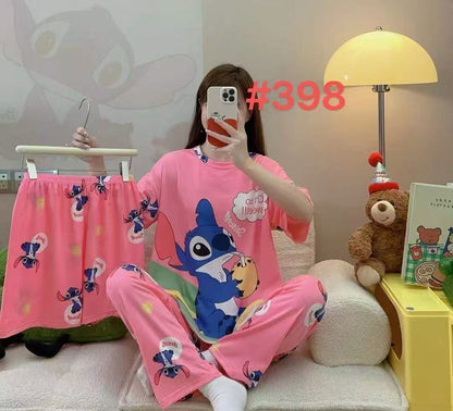 Women’s Double-Sided Milk Silk Cartoon Pajama Set (3-Piece)