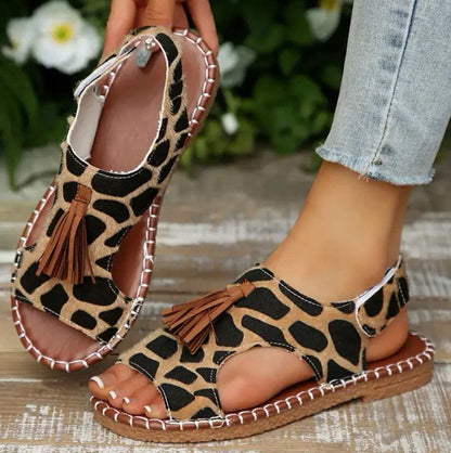 Women’s Tassel One-Strap Flat Beach Slippers