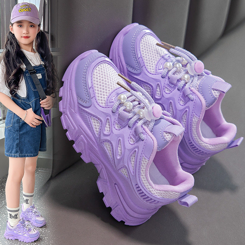 Girls’ Breathable Mesh Casual Sneakers