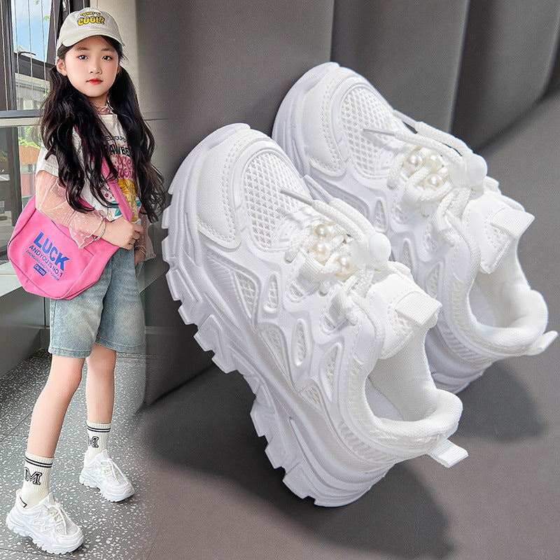 Girls’ Breathable Mesh Casual Sneakers