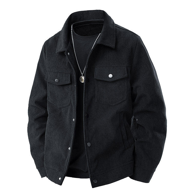 Men’s Corduroy Cargo Lapel Casual Jacket