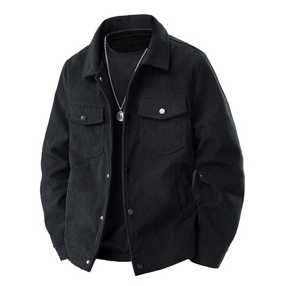 Men’s Corduroy Cargo Lapel Casual Jacket