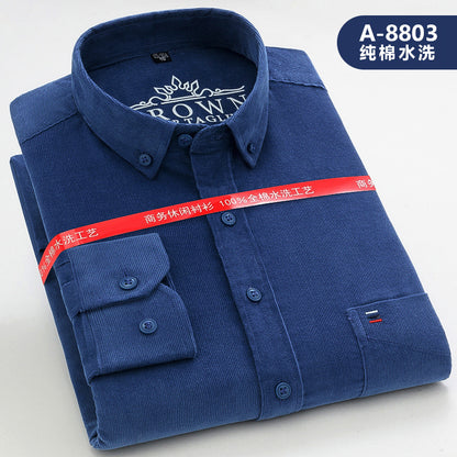 Men’s 100% Cotton Corduroy Long Sleeve Shirt