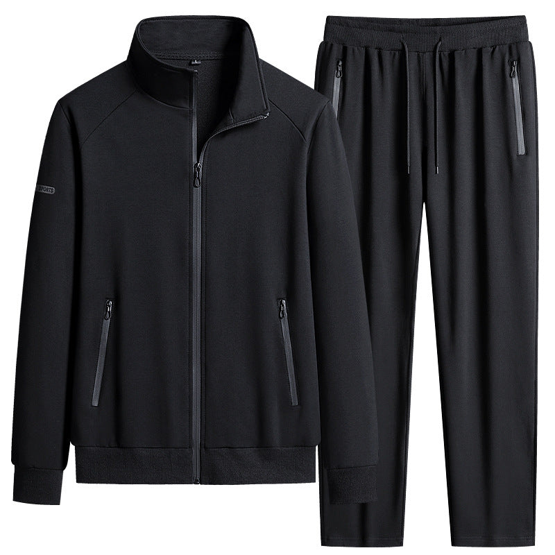 Men’s Stand Collar Cotton Sports Set