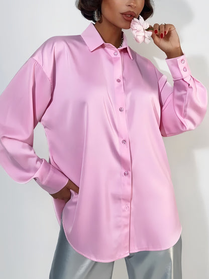 Women’s Satin Elegant Long Sleeve Shirt
