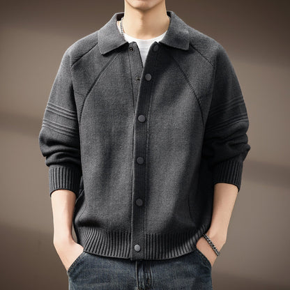 Men’s Old Money Lapel Knit Cardigan