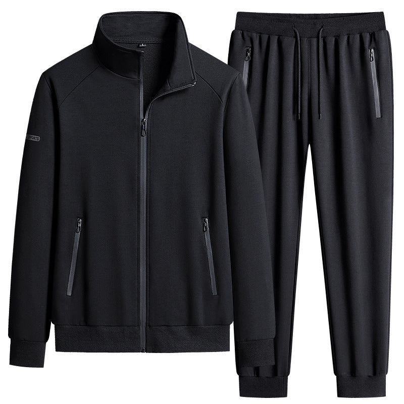 Men’s Stand Collar Cotton Sports Set