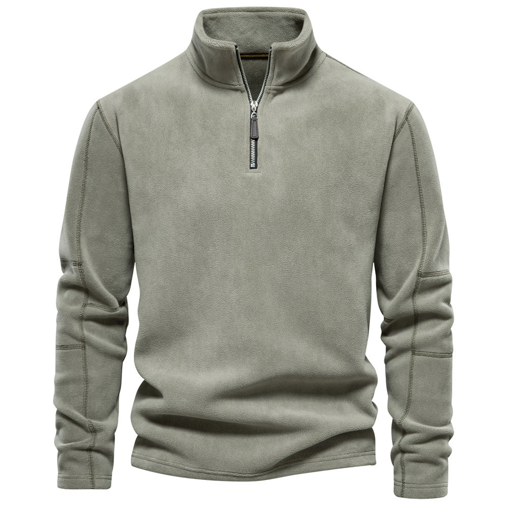 Men’s Half-Zip Fleece Stand Collar Sweatshirt