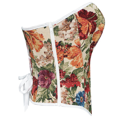 Women’s Vintage Print Corset Tube Top
