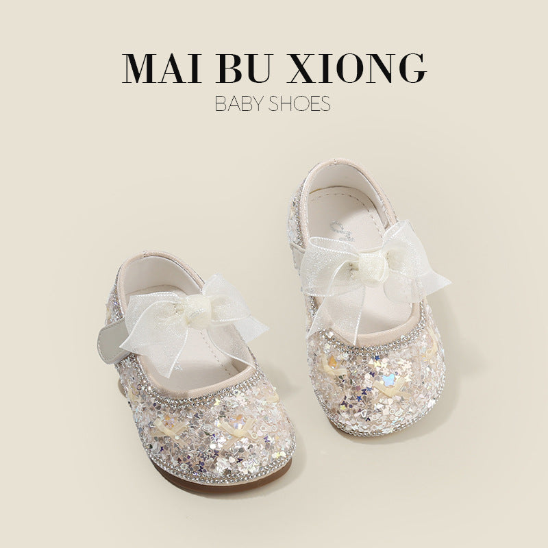 Baby Girls’ Sequin Princess Walking Shoes