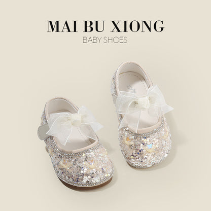 Baby Girls’ Sequin Princess Walking Shoes