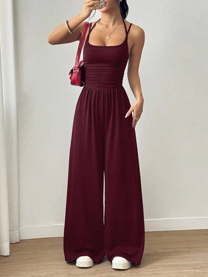 Women’s Strapless Wide-Leg Jumpsuit
