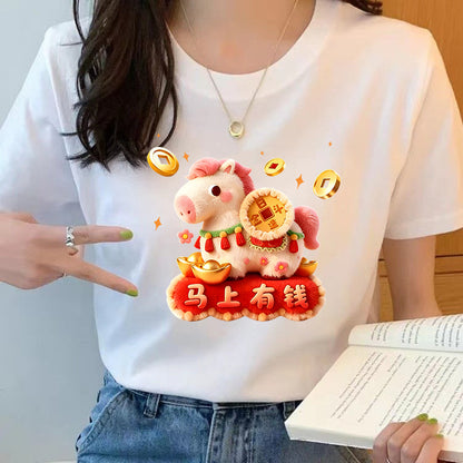 Women’s Pure Cotton Loose-Fit Crew Neck T-Shirt