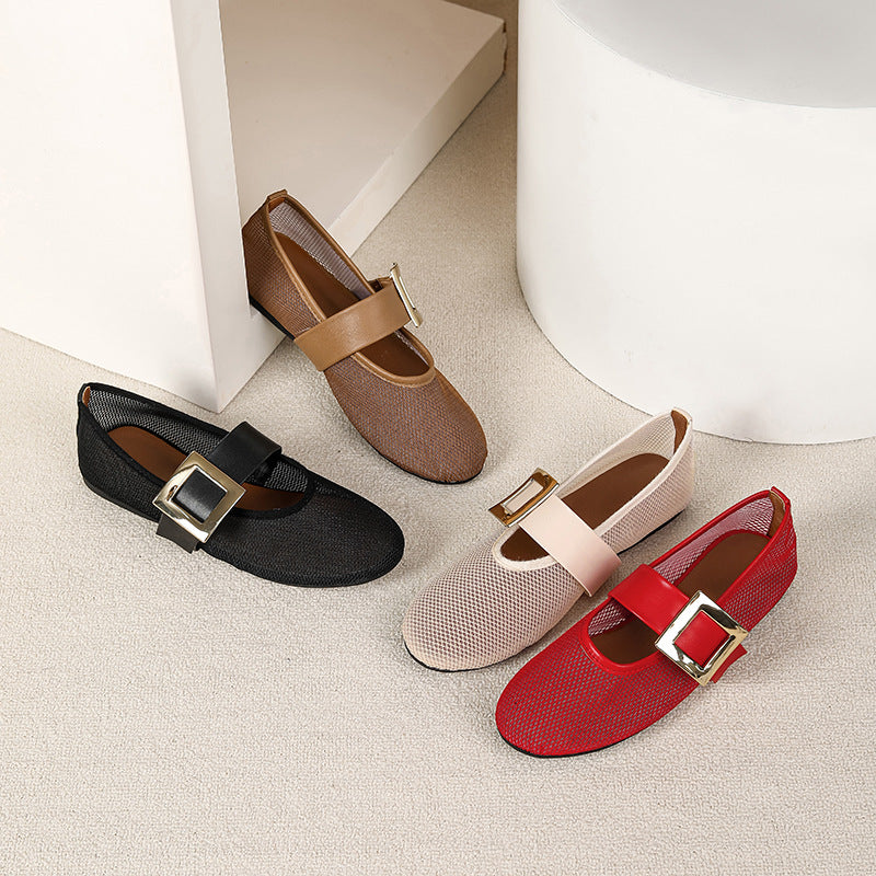 Women’s Breathable Mesh Mary Jane Flats
