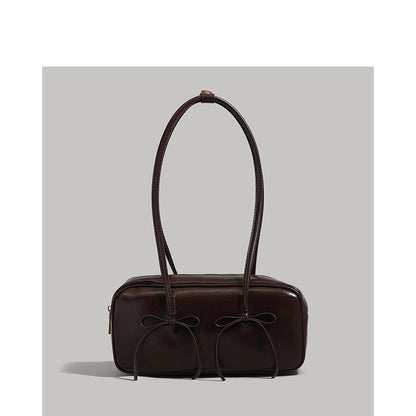 Women’s Bow Accent Bowling Shoulder Bag