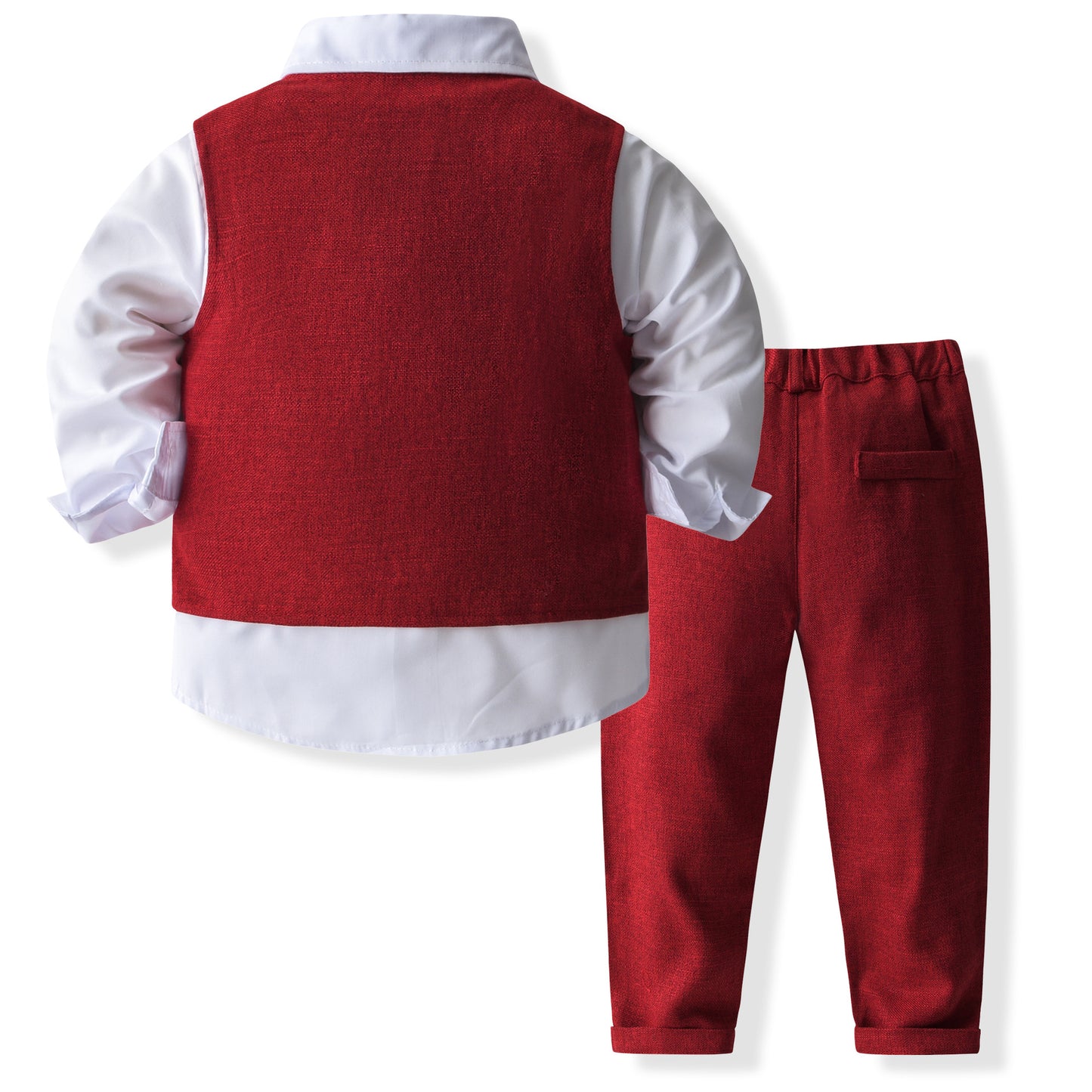 Boys’ Spring & Autumn Shirt Vest Pants Set
