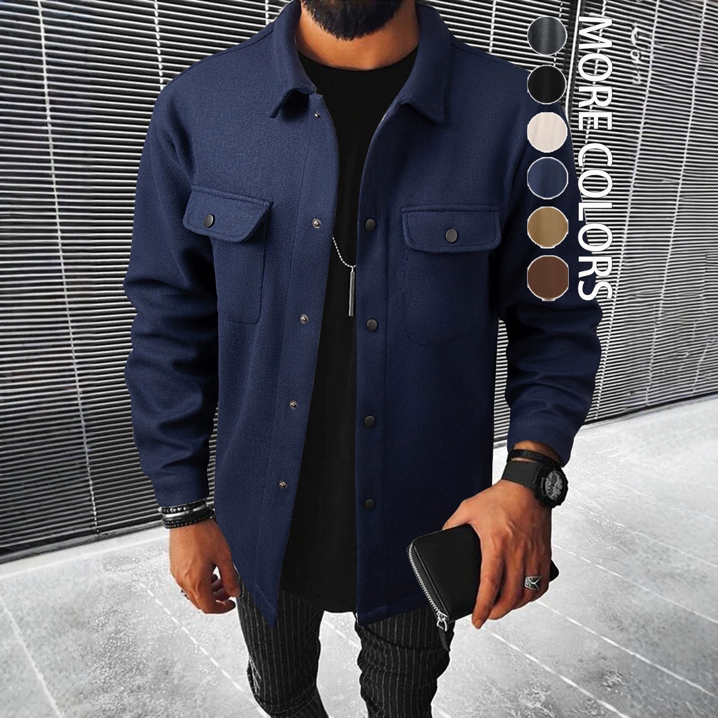 Men’s Corduroy Cargo Lapel Jacket