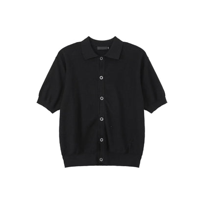 Men’s Old Money Vintage Knit Cardigan Polo Shirt