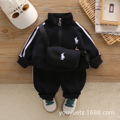 Baby Boys’ Embroidered Jacket 3-Piece Set