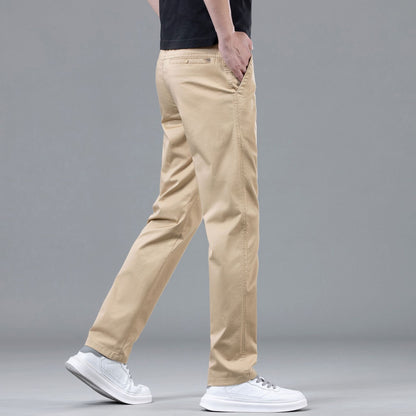 Men’s Pure Cotton Straight-Leg Casual Pants