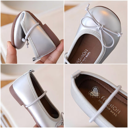 Girls’ Bow Princess Leather Shoes